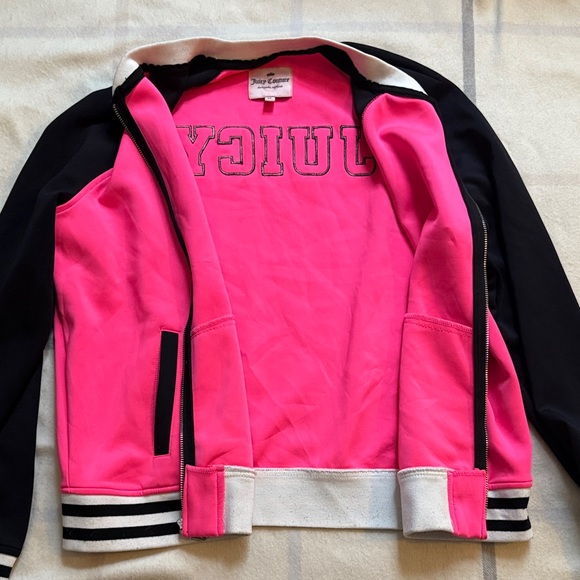 Juicy Couture Retro Pink and Black Bomber Jacket - Picture 7 of 11